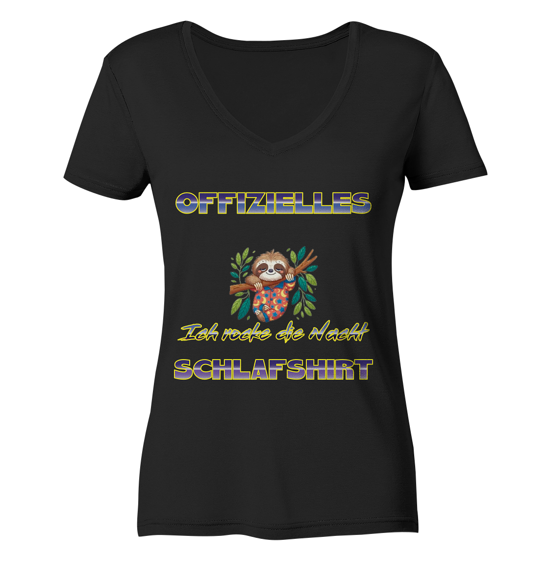 Offizielles Schlafshirt - Rocke die Nacht - Damen V-Neck Shirt