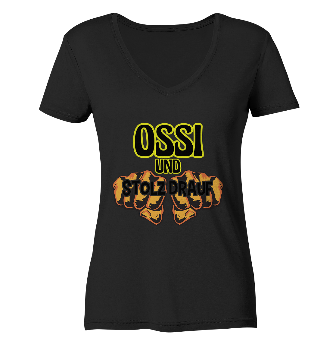 Ossi und stolz drauf - Ladies V-Neck Shirt