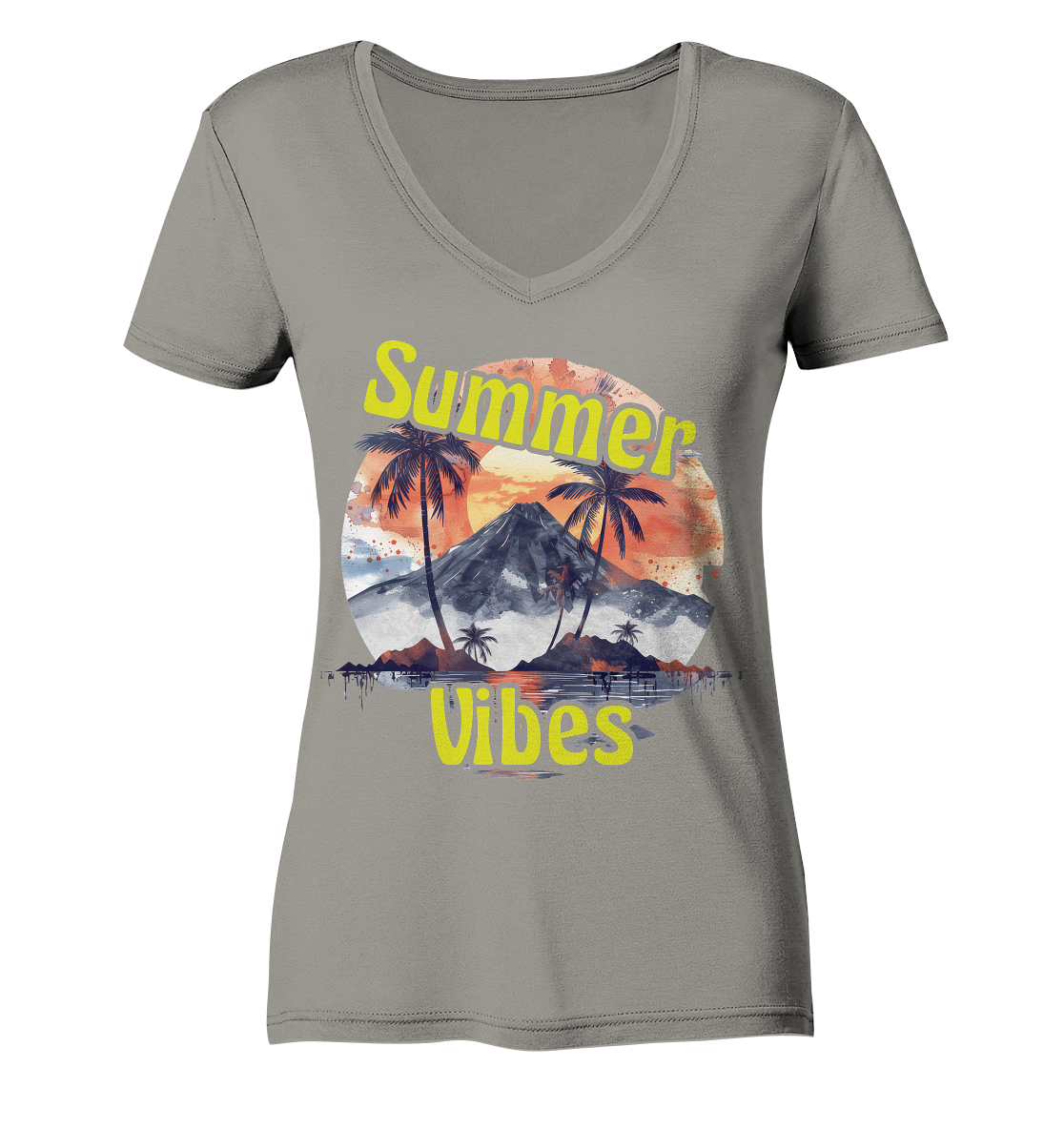 Sommer Shirt - Summer Vibes  - Ladies V-Neck Shirt