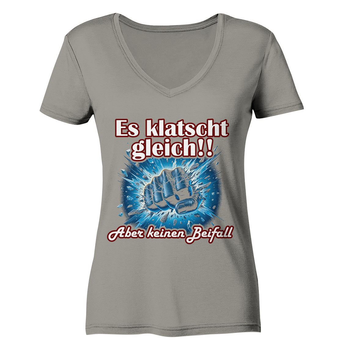 Es klatscht gleich!! - Ladies V-Neck Shirt