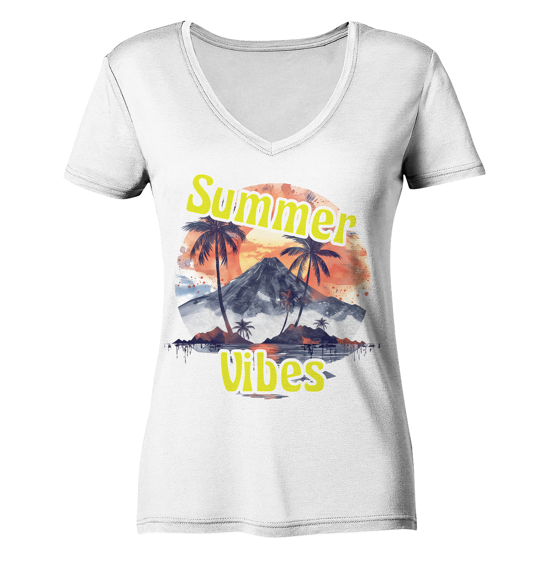 Sommer Shirt - Summer Vibes  - Ladies V-Neck Shirt