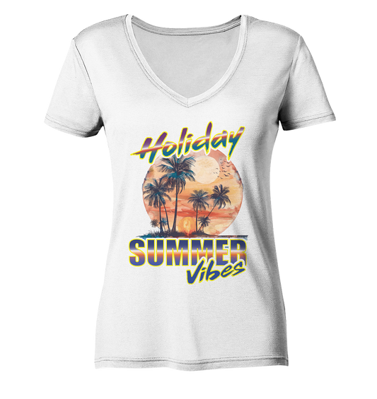 Urlaubs Shirt Holiday Summer Vibes - Ladies V-Neck Shirt