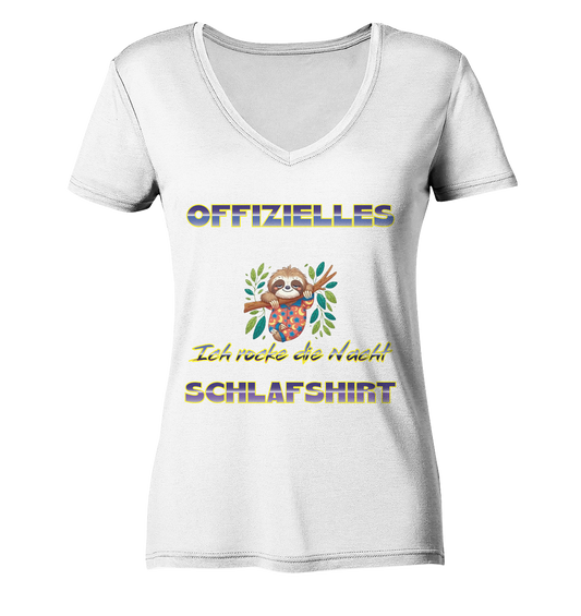 Offizielles Schlafshirt - Rocke die Nacht - Damen V-Neck Shirt