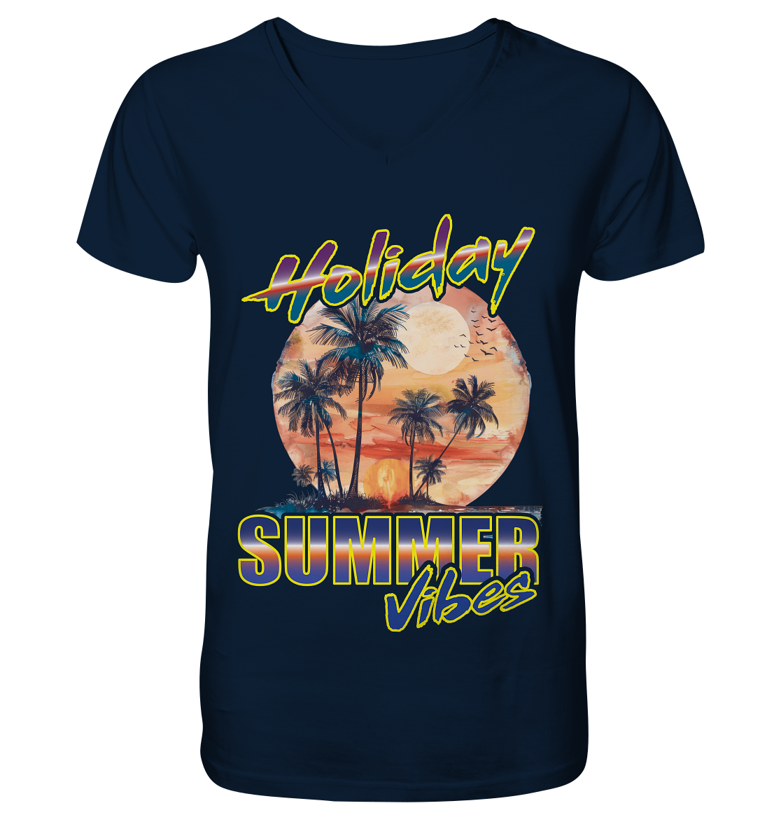 Urlaubs Shirt Holiday Summer Vibes - Mens Organic V-Neck Shirt