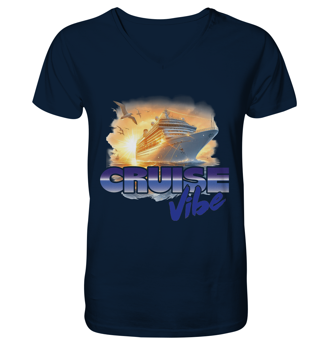 T-Shirt Cruise Vibe - Mens Organic V-Neck Shirt