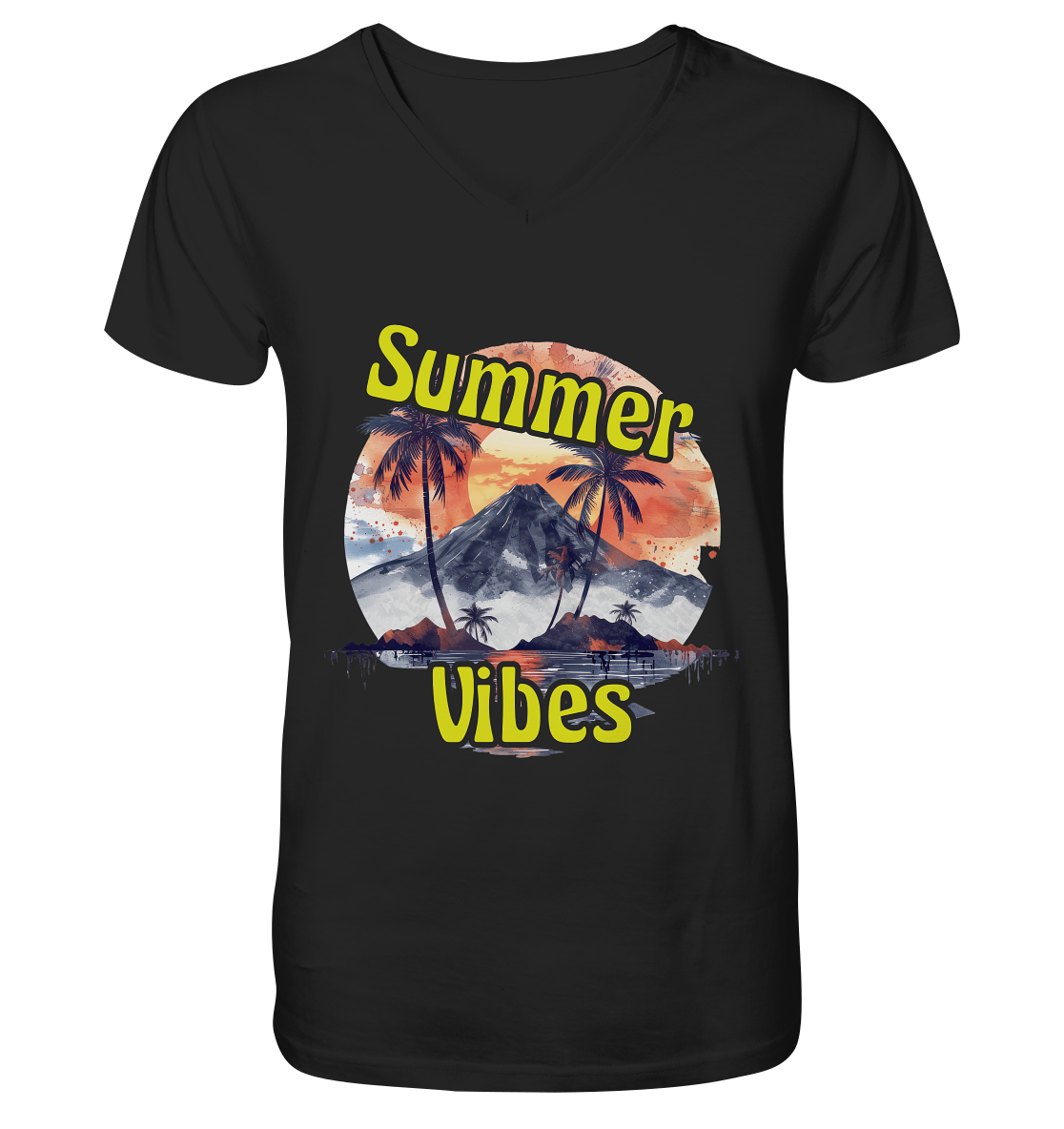 Sommer Shirt - Summer Vibes  - Mens Organic V-Neck Shirt