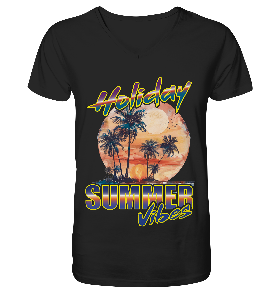 Urlaubs Shirt Holiday Summer Vibes - Mens Organic V-Neck Shirt