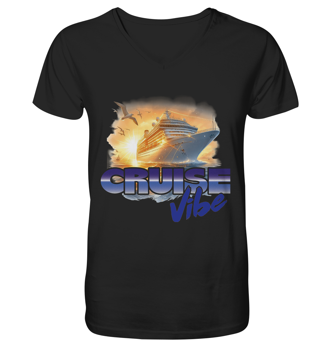 T-Shirt Cruise Vibe - Mens Organic V-Neck Shirt