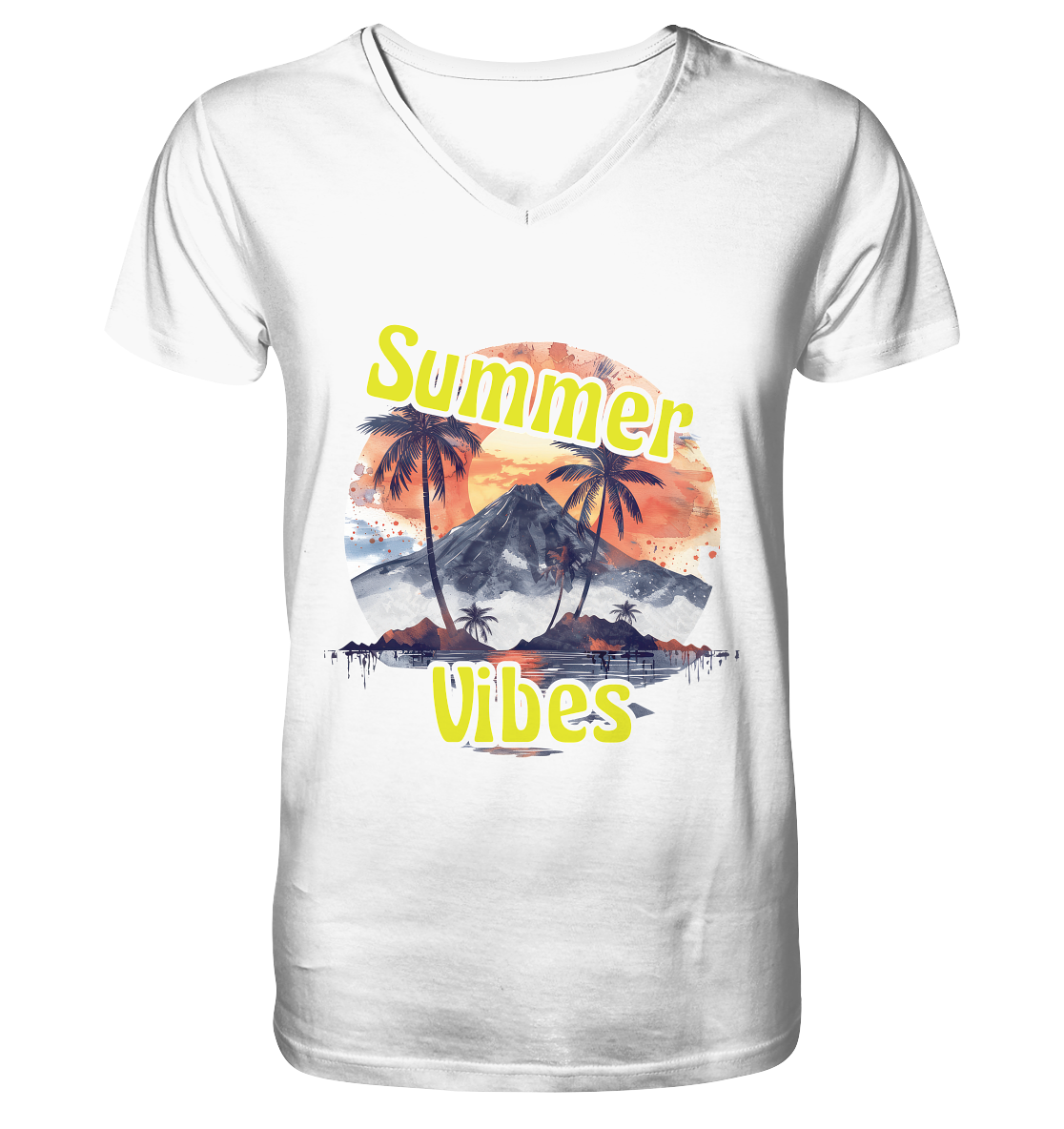 Sommer Shirt - Summer Vibes  - Mens Organic V-Neck Shirt