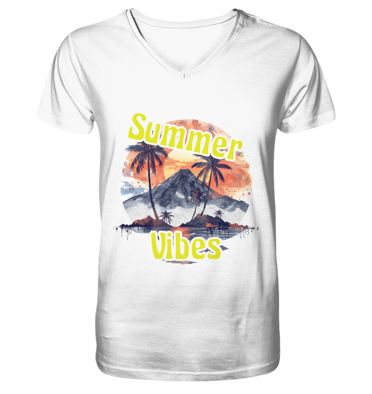 Sommer Shirt - Summer Vibes  - Mens Organic V-Neck Shirt