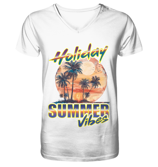 Urlaubs Shirt Holiday Summer Vibes - Mens Organic V-Neck Shirt