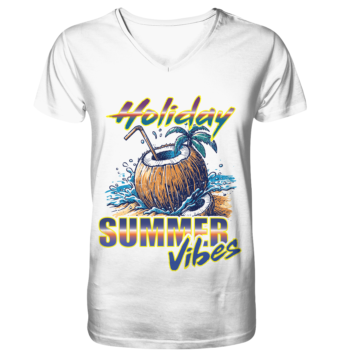 Urlaubs T-Shirt Holiday - Mens Organic V-Neck Shirt