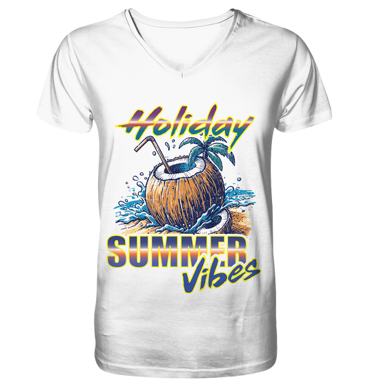 Urlaubs T-Shirt Holiday - Mens Organic V-Neck Shirt