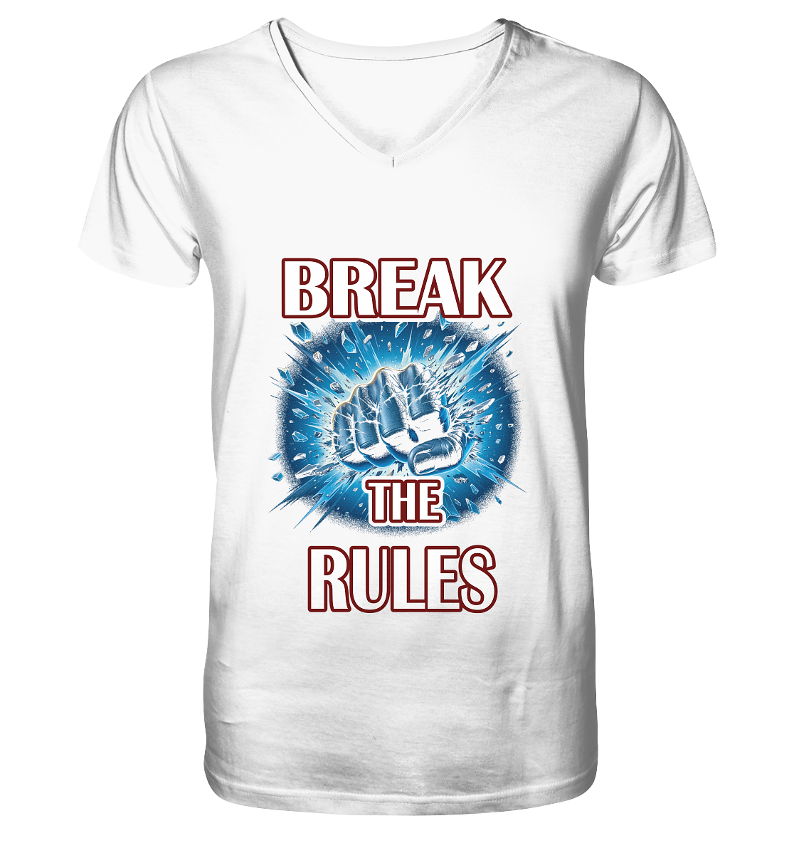 Rules T-Shirt Herren V-Neck weiß