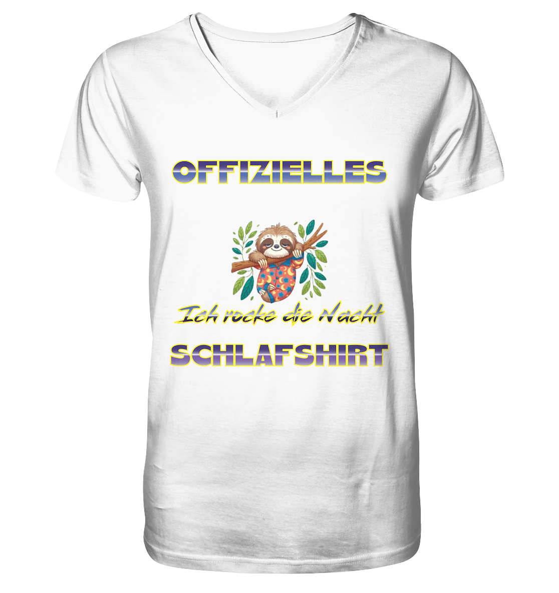 Offizielles Schlafshirt - Rocke die Nacht - Herren Organic V-Neck Shirt