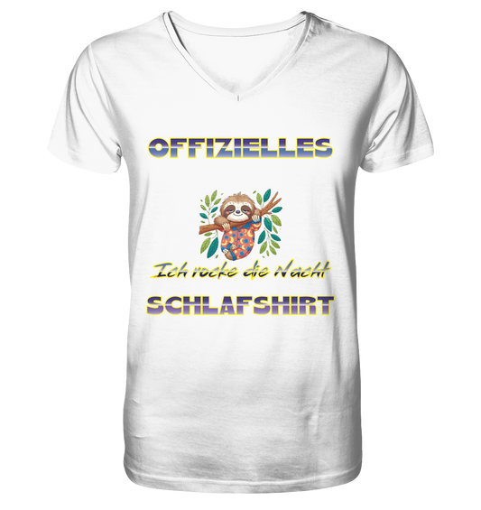 Offizielles Schlafshirt - Rocke die Nacht - Herren Organic V-Neck Shirt