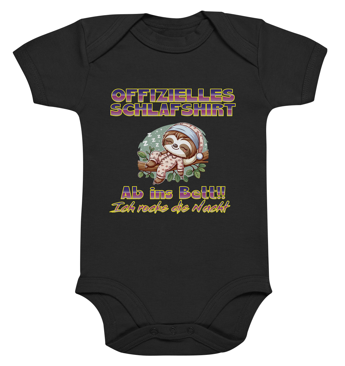 Schlafshirt - Ich rocke die Nacht - Organic Baby Bodysuite