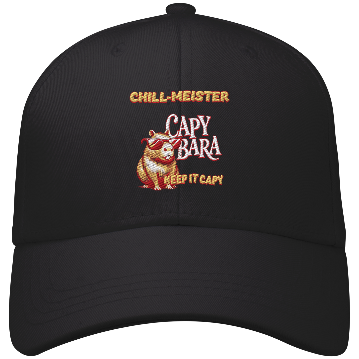 Chill-Meister Capybara – Hochwertige Stick-Edition - Organic Baseball Cap