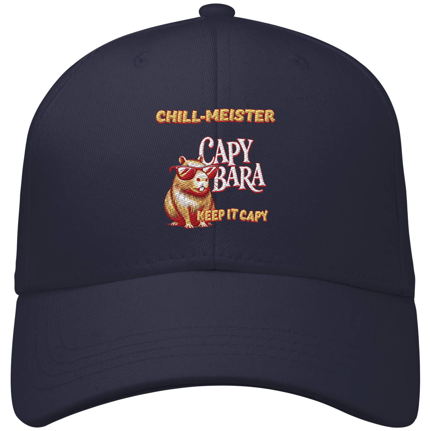 Chill-Meister Capybara – Hochwertige Stick-Edition - Organic Baseball Cap