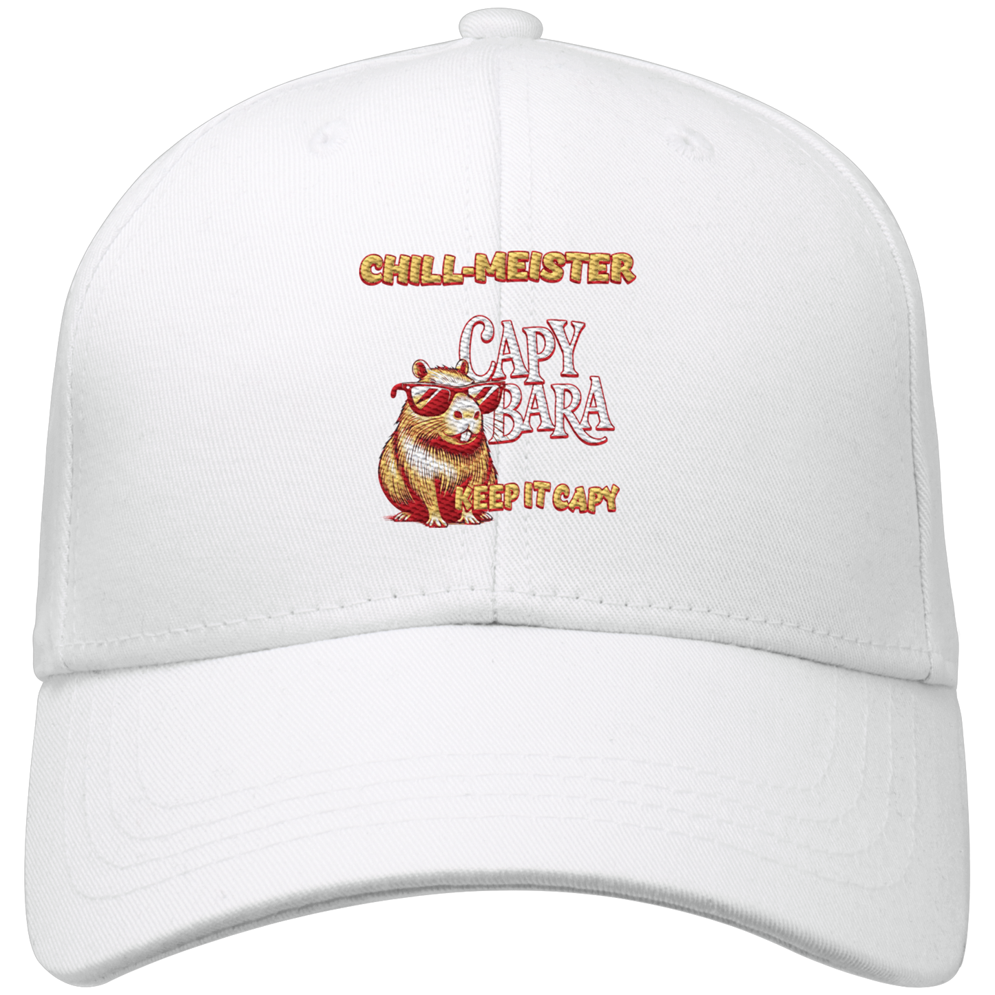 Chill-Meister Capybara – Hochwertige Stick-Edition - Organic Baseball Cap