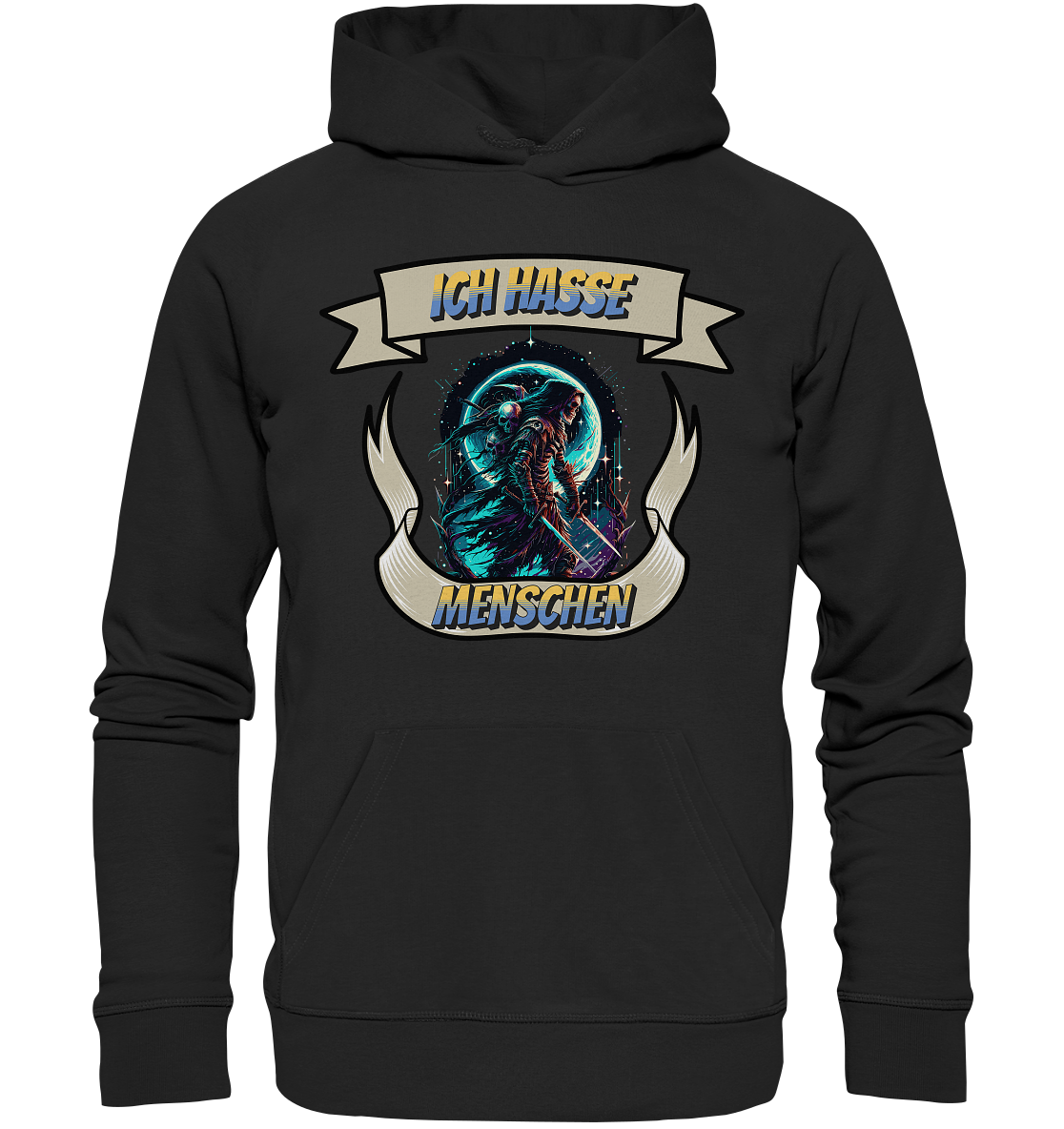 Reaper - Ich hasse Menschen Streetwear - Organic Basic Hoodie