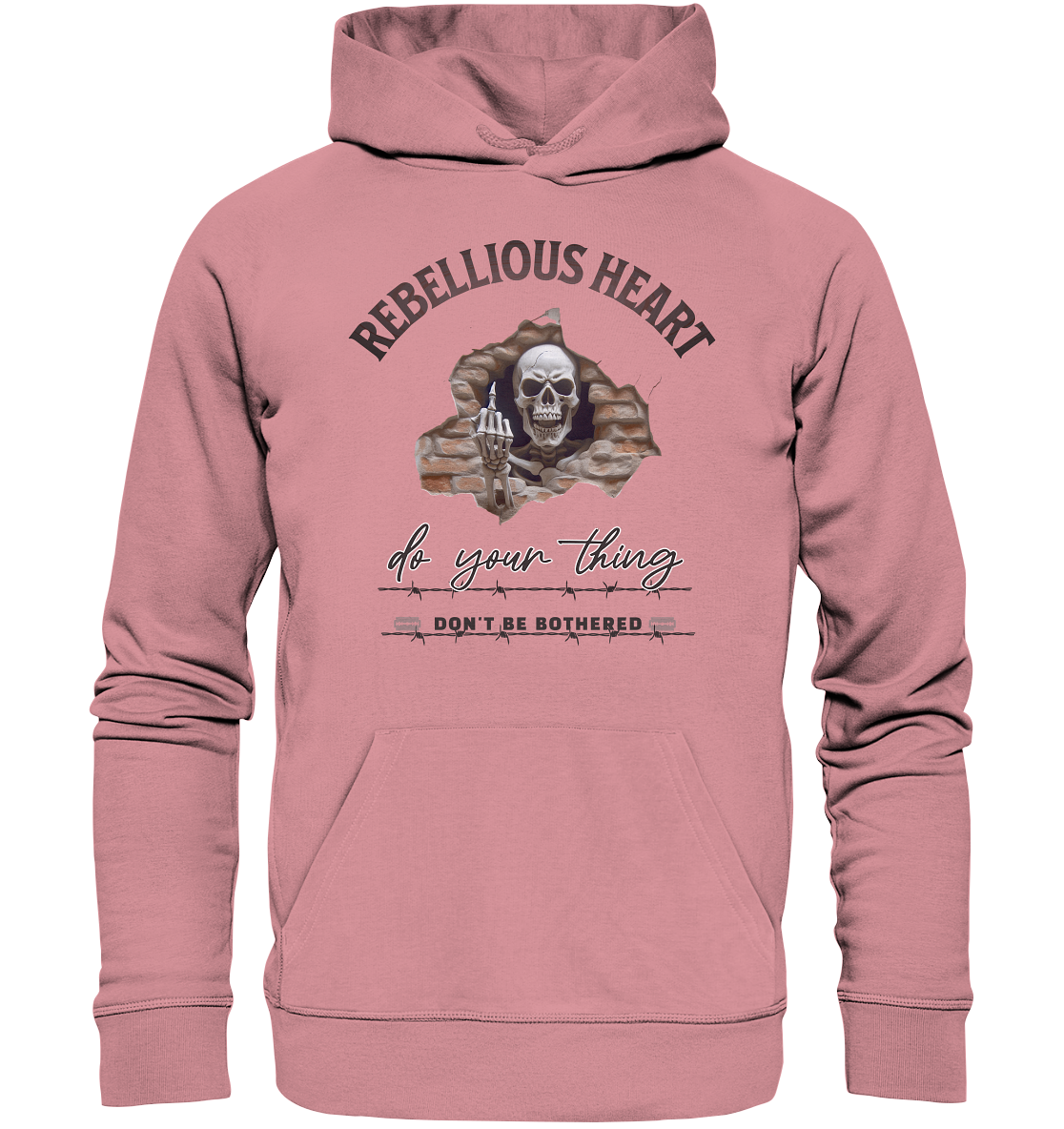 Rebellisches Herz Skull - Organic Basic Hoodie