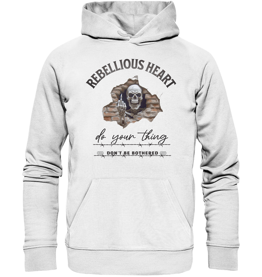 Rebellisches Herz Skull - Organic Basic Hoodie