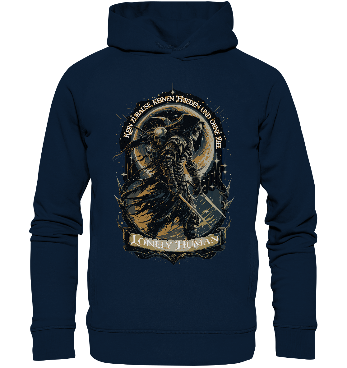 Streetwear Einsamer Mensch Ohne Ziel - Organic Fashion Hoodie