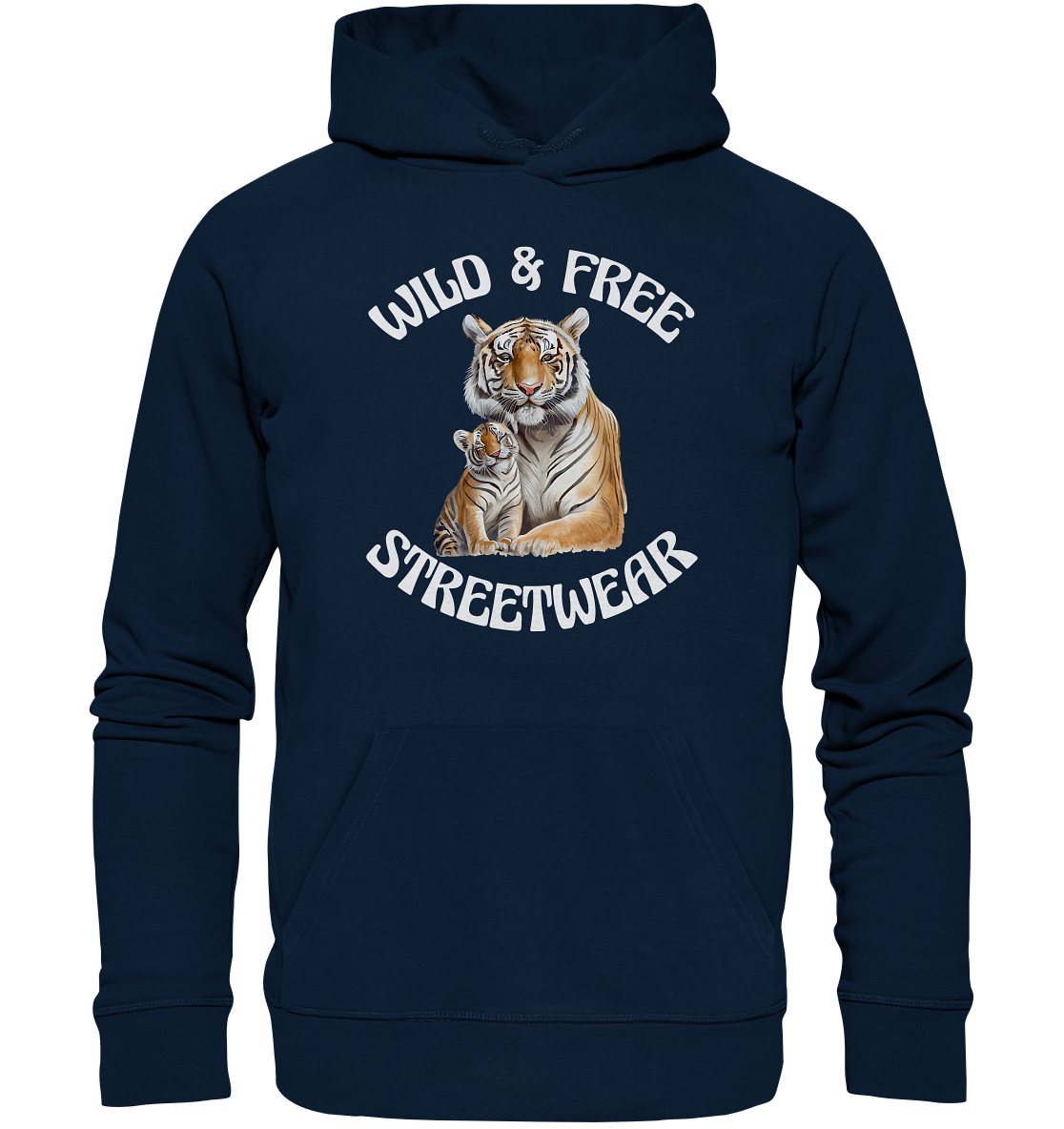 WILD & FREE NO 14 TIGER FAMILY  - STREETWEAR - STATEMENT  - Organic Hoodie