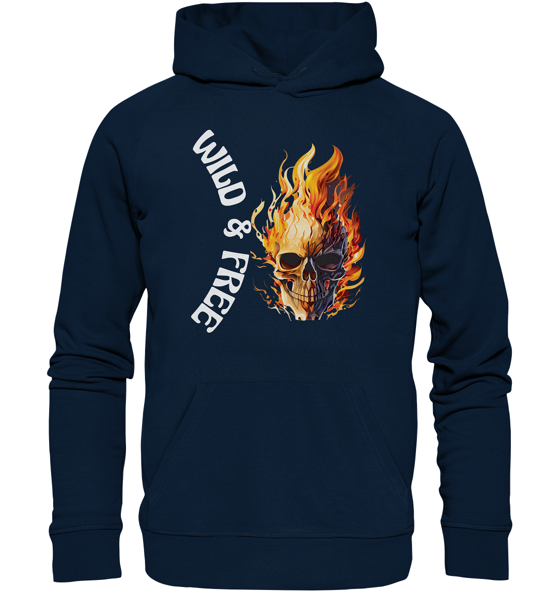 Hoodie- Wild & Free Skull- cooles Basic für jeden Look- Organic Hoodie
