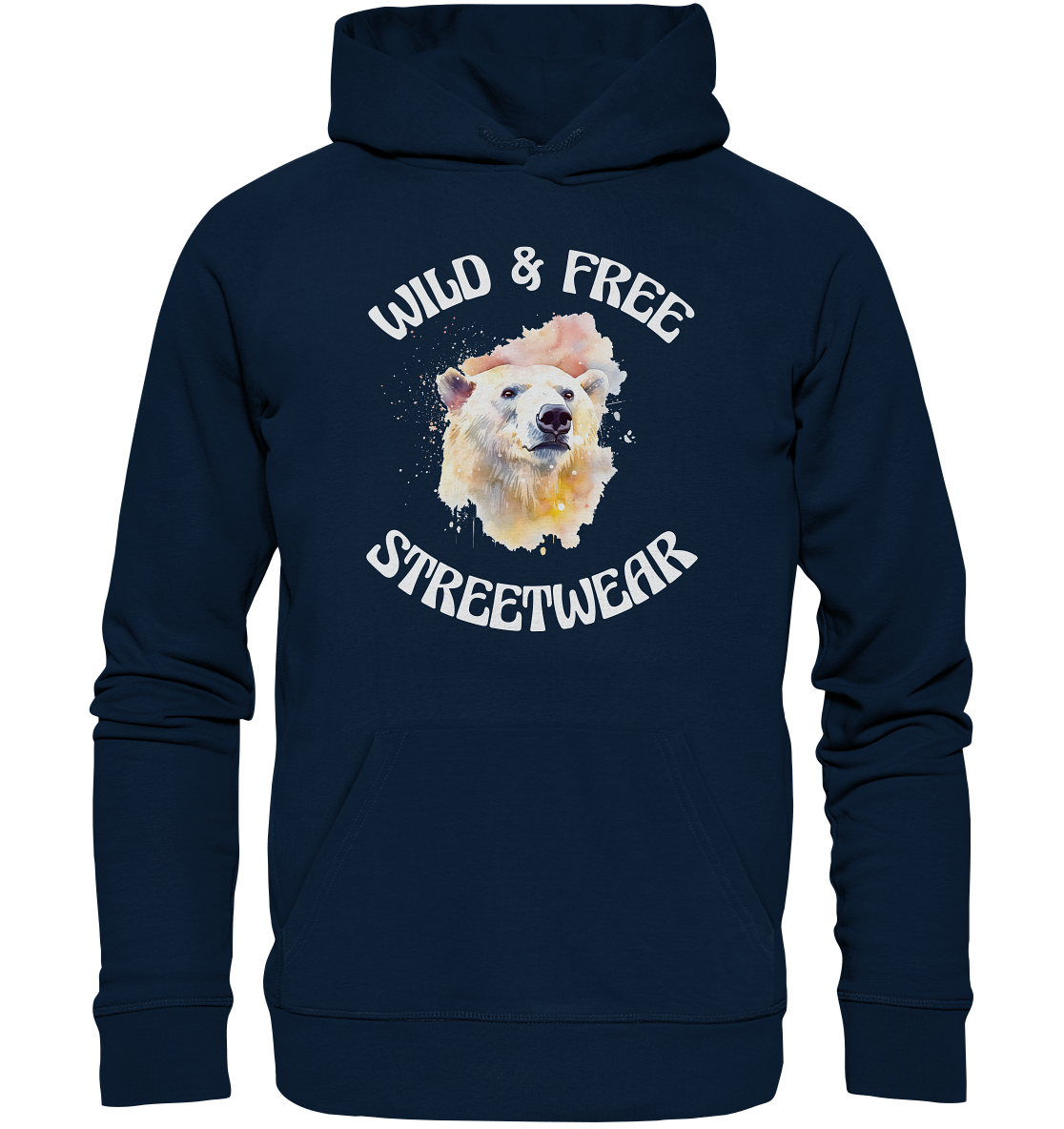 WILD & FREE NO 6 POLAR BEAR - STREETWEAR - STATEMENT - Organic Hoodie