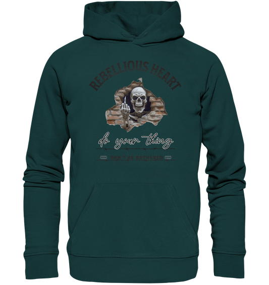 Rebellisches Herz Skull - Organic Hoodie