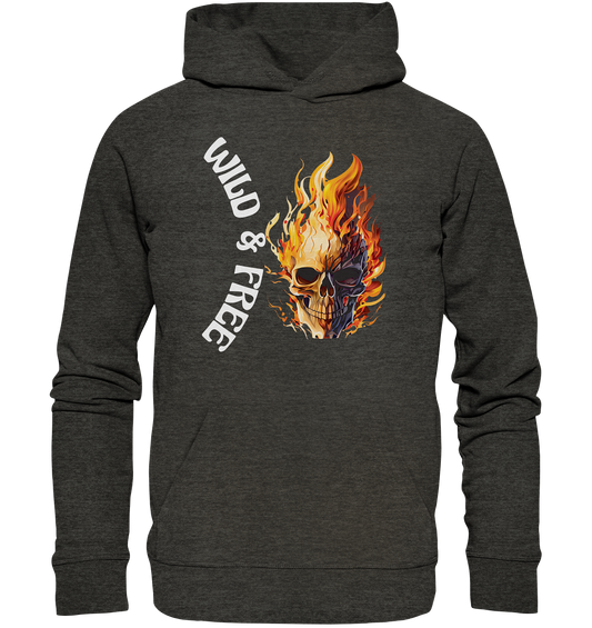 Hoodie- Wild & Free Skull- cooles Basic für jeden Look- Organic Hoodie