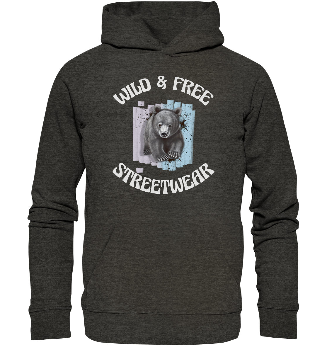 WILD & FREE NO 7 BABY BEAR - STREETWEAR - STATEMENT  - Organic Hoodie