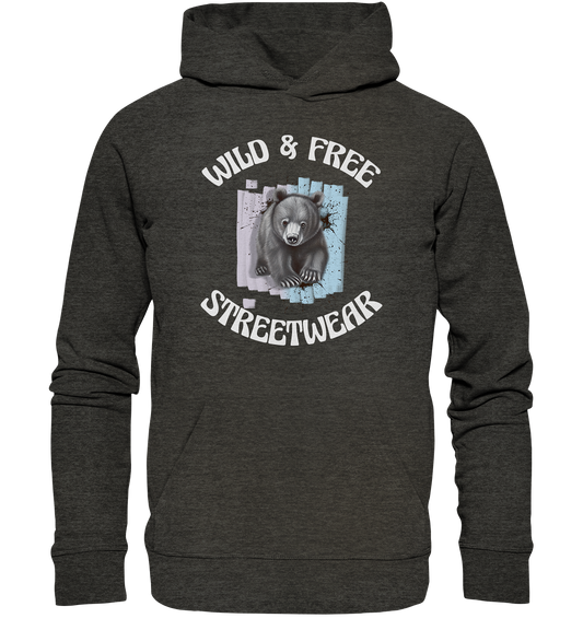 WILD & FREE NO 7 BABY BEAR - STREETWEAR - STATEMENT  - Organic Hoodie