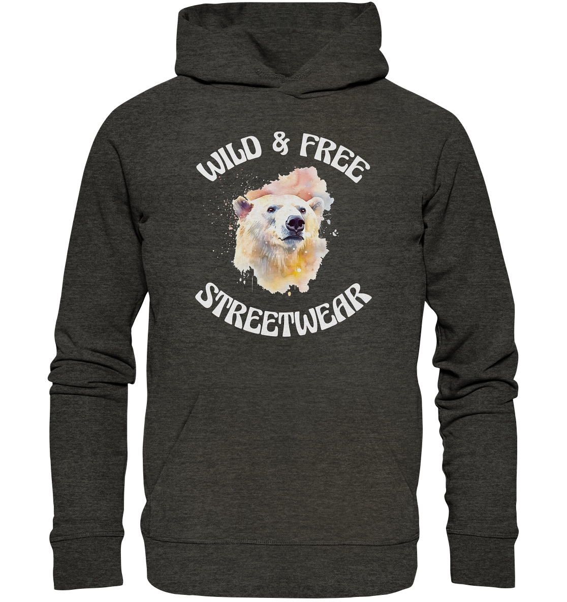 WILD & FREE NO 6 POLAR BEAR - STREETWEAR - STATEMENT - Organic Hoodie