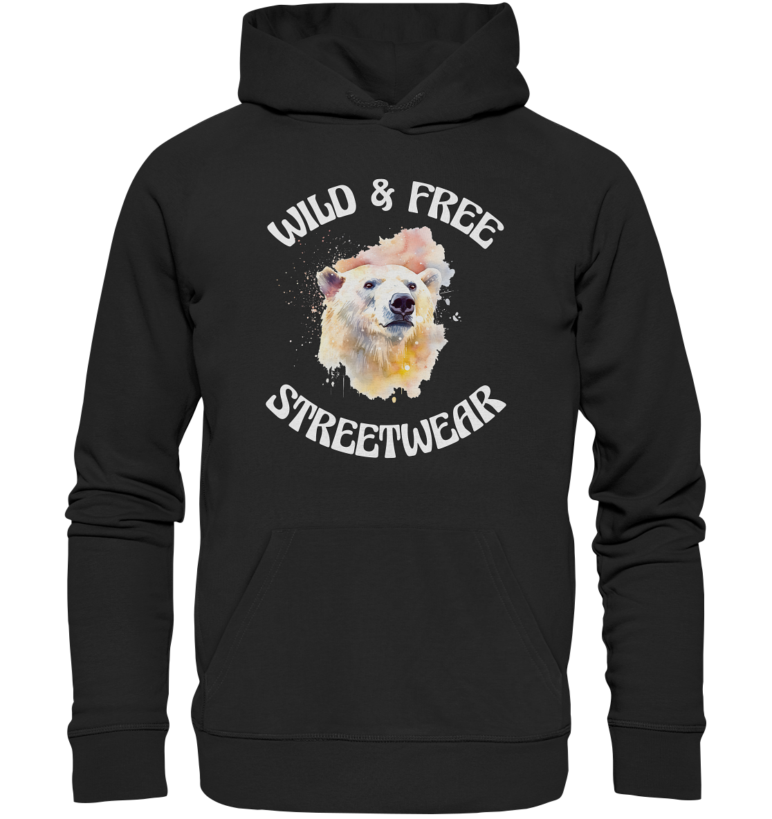 WILD & FREE NO 6 POLAR BEAR - STREETWEAR - STATEMENT - Organic Hoodie