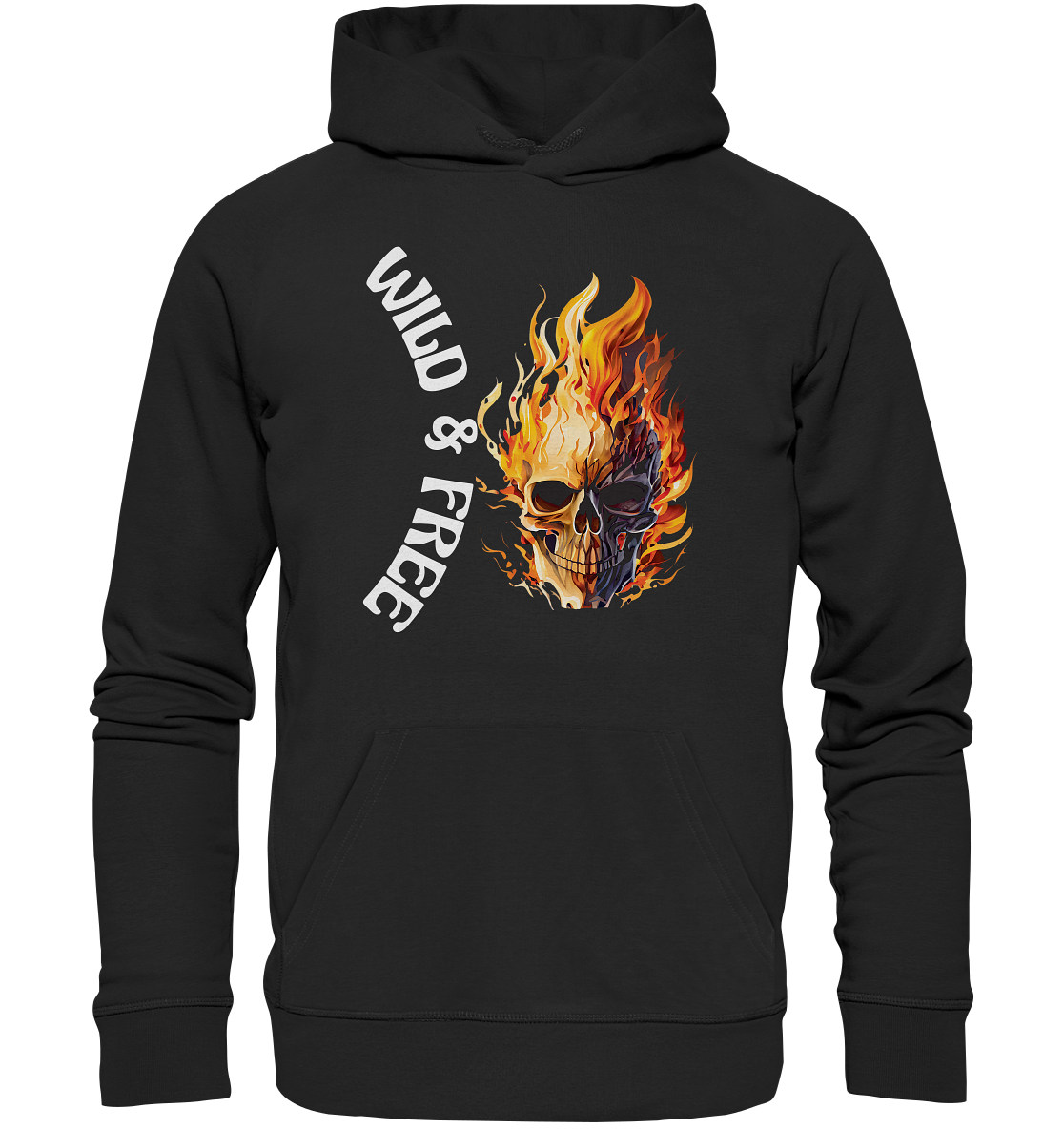 Hoodie- Wild & Free Skull- cooles Basic für jeden Look- Organic Hoodie
