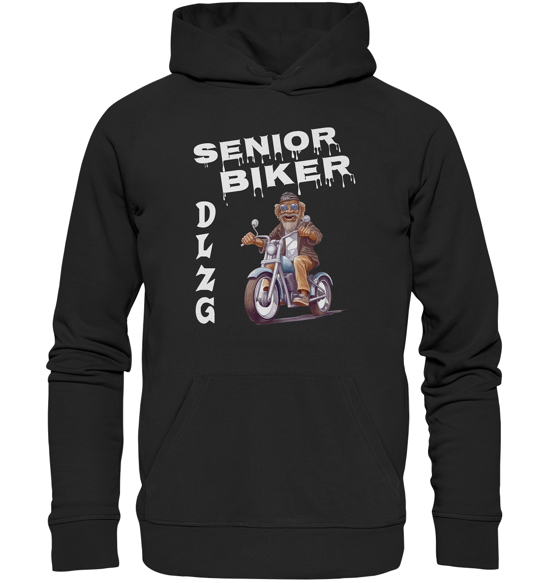 DLzG Opa Biker Fun Motiv 2- Organic Hoodie