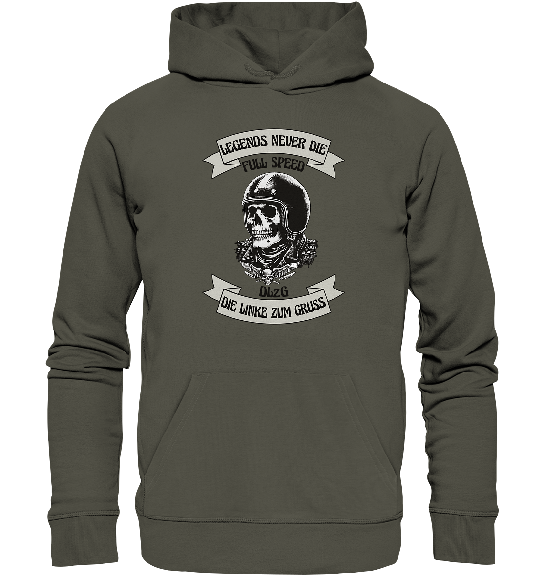 DLzG - Legends never Die - Organic Hoodie