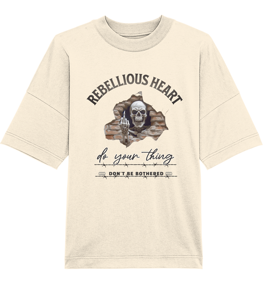 Rebellisches Herz Skull - Organic Oversize Shirt