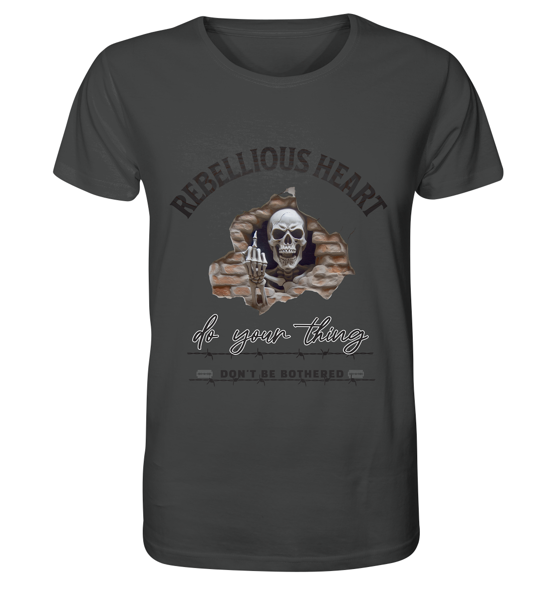 Rebellisches Herz Skull - Organic Shirt