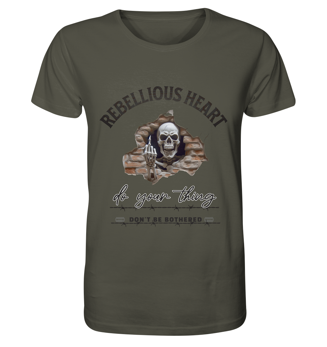 Rebellisches Herz Skull - Organic Shirt