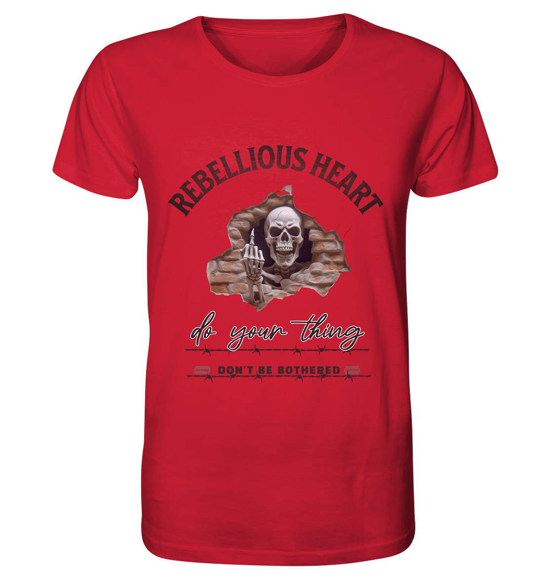 Rebellisches Herz Skull - Organic Shirt