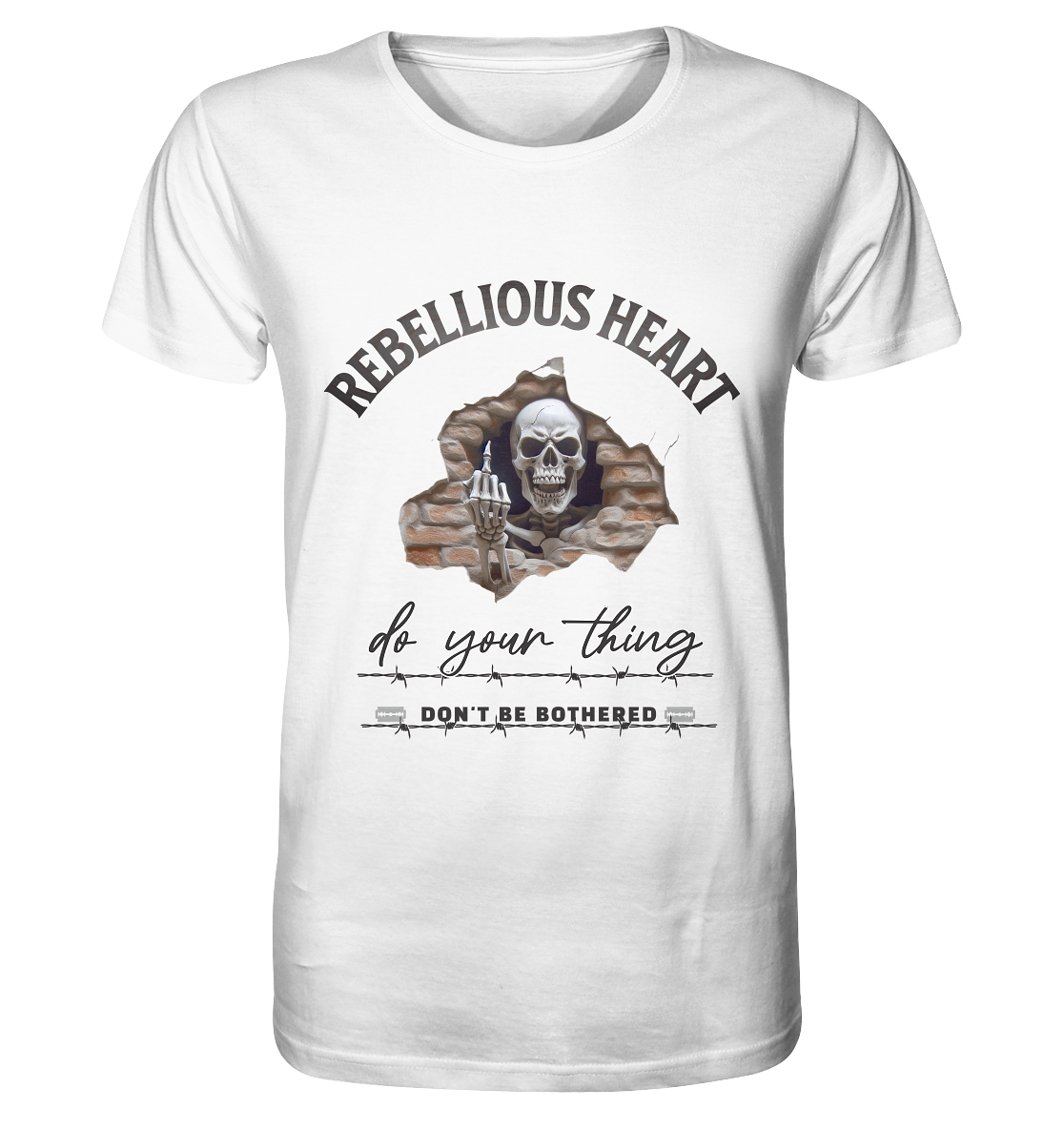 Rebellisches Herz Skull - Organic Shirt