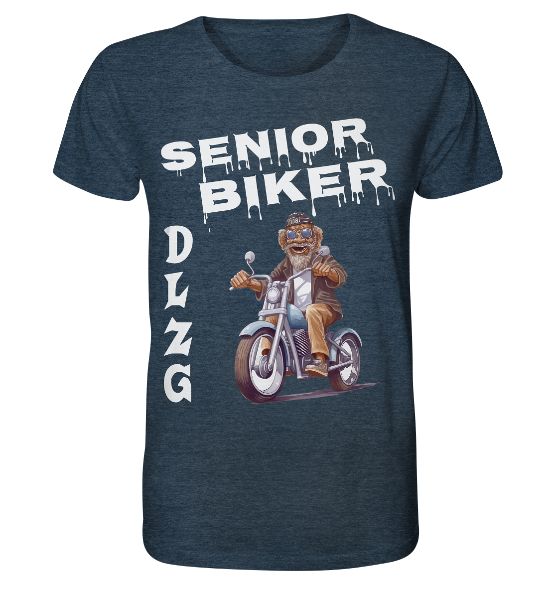 DLzG Opa Biker Fun Motiv 2- Organic Shirt (meliert)