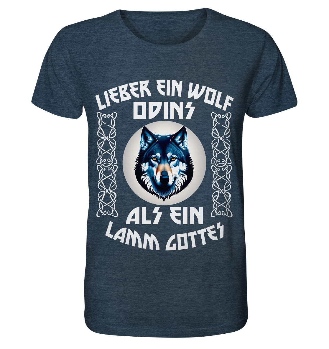 Odins Wolf: Stärke, Stolz und Unabhängigkeit 5- Organic Shirt (meliert)