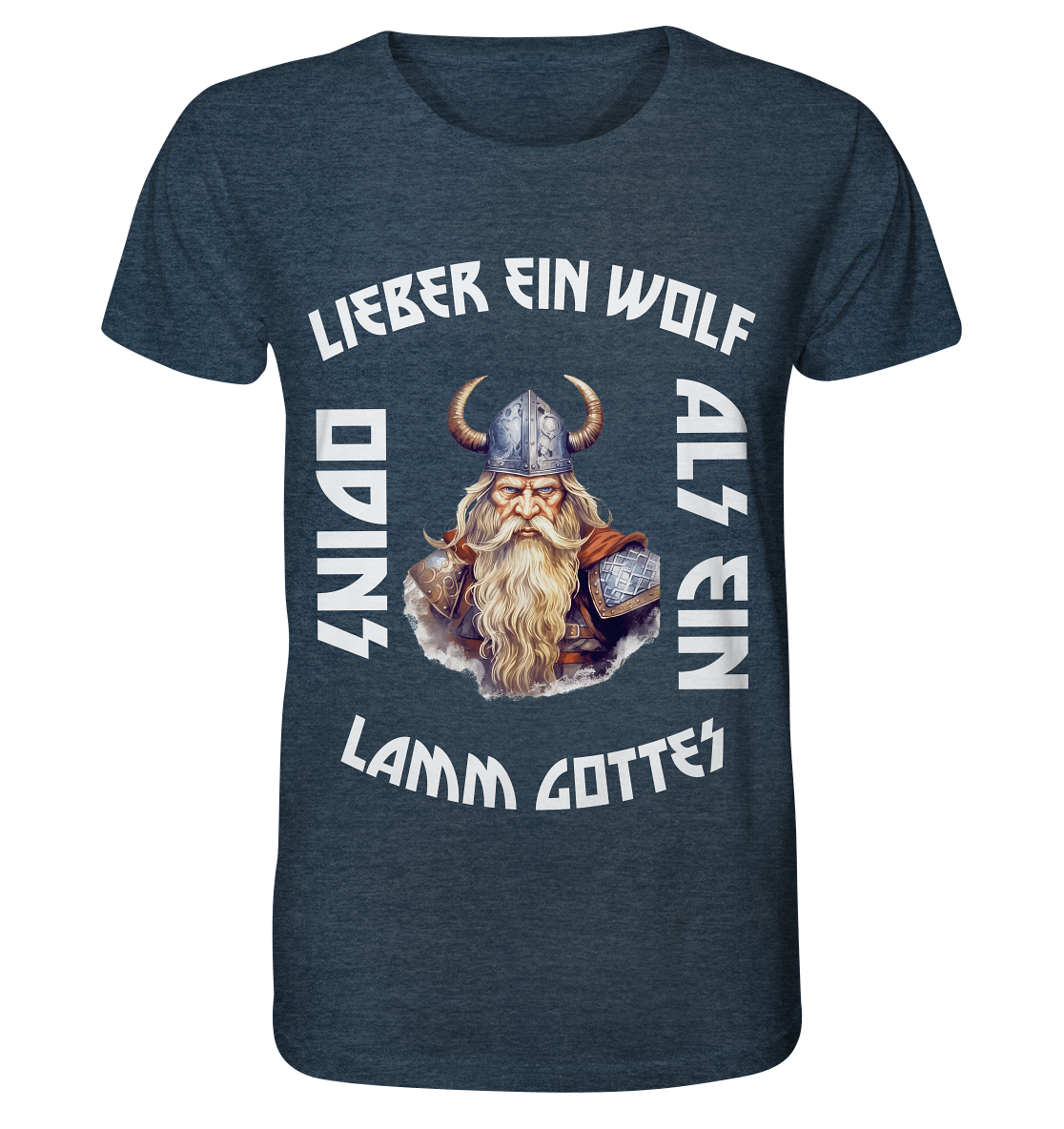 LIEBER EIN WOLF ODINS NO 2  - STREETWEAR - STATEMENT    - Organic Shirt (meliert)