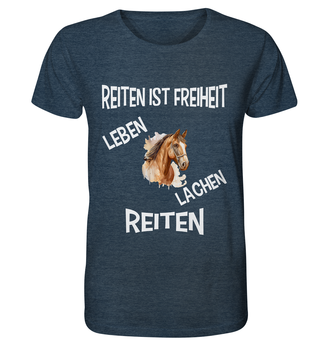 REITEN IST FREIHEIT - STREETWEAR FÜR REITER UND PFERDELIEBHABER - Organic Shirt (meliert)