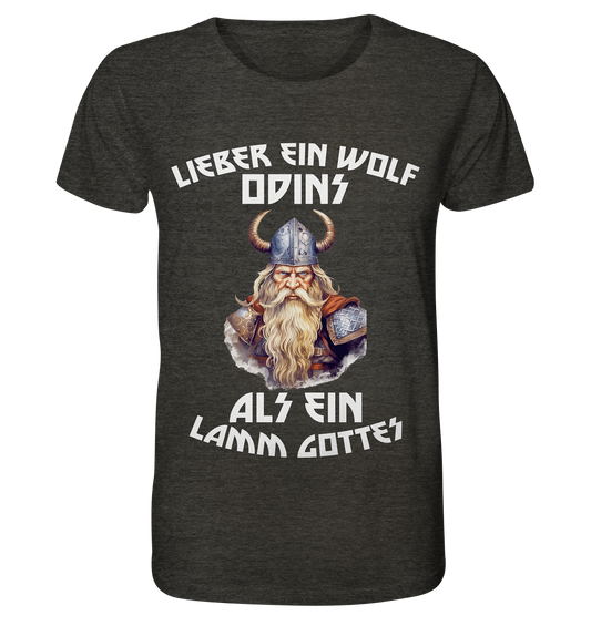 LIEBER EIN WOLF ODINS NO 1  - STREETWEAR - STATEMENT   - Organic Shirt (meliert)